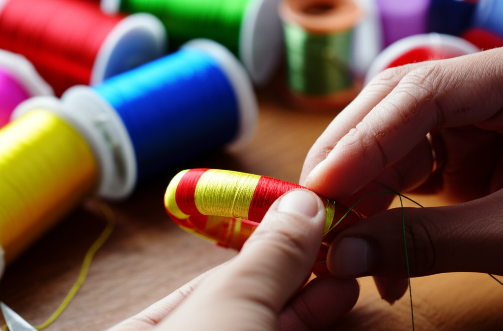 Artisan crafting silk thread bangles